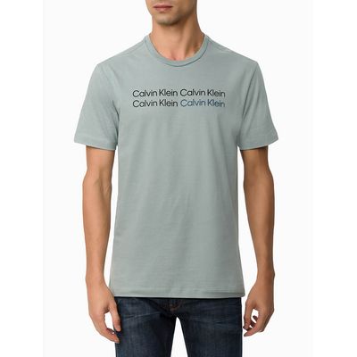 Camiseta Manga Curta New Calvin Klein Repeat - Cinza