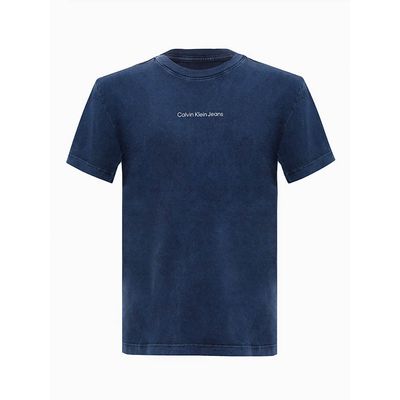 Camiseta Mc Fake Indigo Micrologo  Calvin Klein Jeans -  Azul Médio