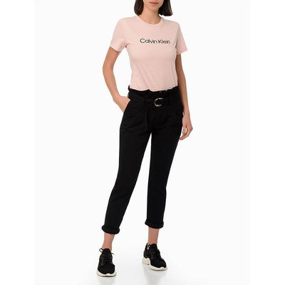 Camiseta Gola Careca Calvin Klein - Rosa Claro