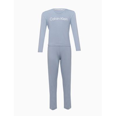 Pijama Infantil M/L Calça  Calvin Klein -  Azul Claro