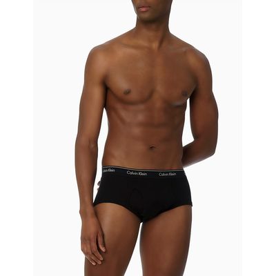 Kit 4 Underwear Brief de Algodão Canelado Preta/Branca/Cinza Mescla Cueca Calvin Klein