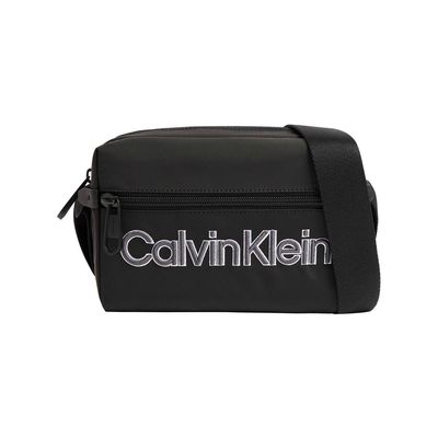 Bolsa Ck Bordado Em Nylon Reciclável  Calvin Klein -  Preto