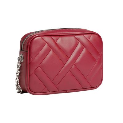 Bolsa Ck Em Matelassê Diagonal Pequena  Calvin Klein -  Vermelho