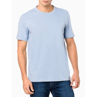 Camiseta Básica Liquid Cotton Decote Red - Cinza Azulado