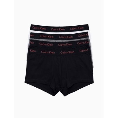 Kit 4 Underwear Trunk de Algodão Cintura Baixa Preta/Laranja Cueca Calvin Klein