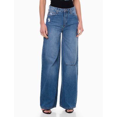 Calça Jeans New Flare 5 Pockets Calvin Klein Jeans - Azul Marinho