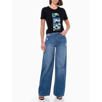 Calça Jeans New Flare 5 Pockets Calvin Klein Jeans - Azul Marinho