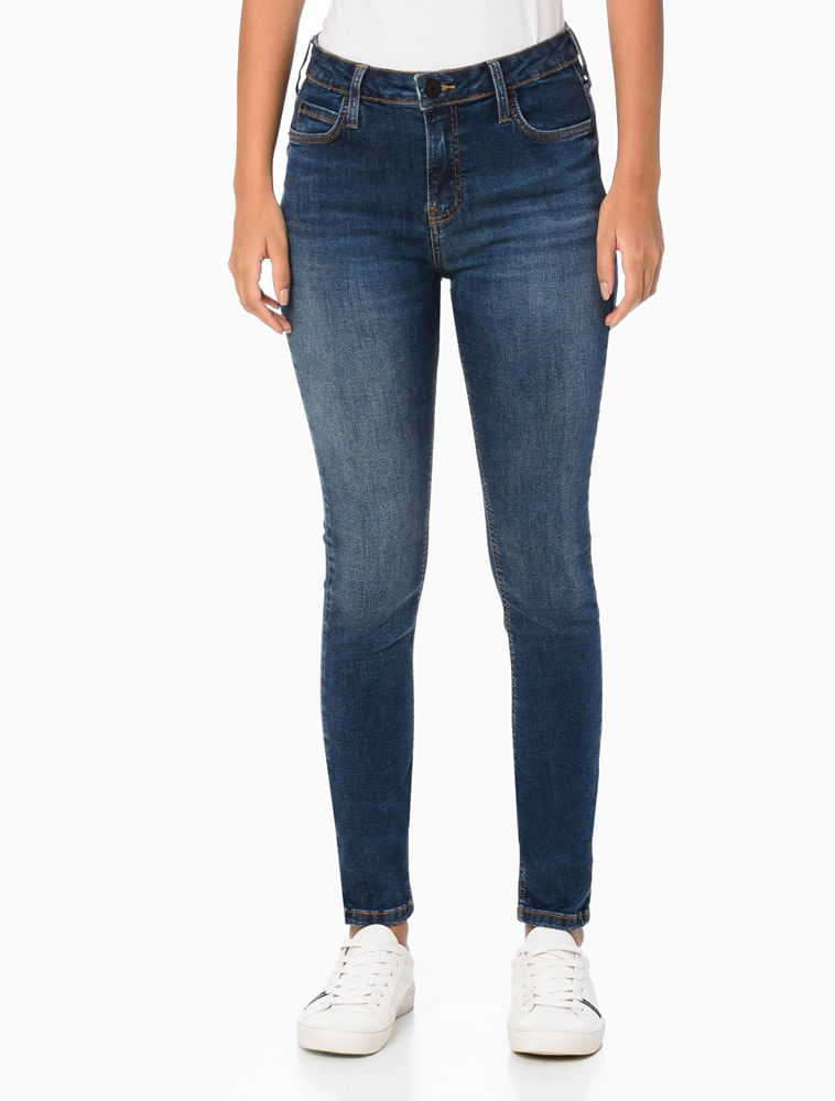 Calca-Jeans-Five-Pockets-Super-Skinny-Calvin-Klein-Jeans---Azul-Marinho---------------------------------