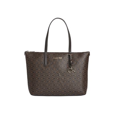 Bolsa Shopping Bag Monograma Pu Calvin Klein - Marrom