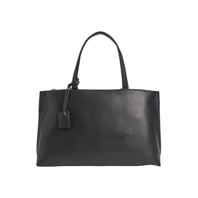Bolsa Shopping Bag Com Logo Perfurado Calvin Klein - Preto