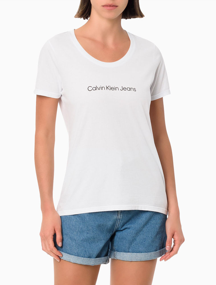 Blusa Feminina Slim Logo Centralizado Calvin Klein Jeans - Calvin Klein