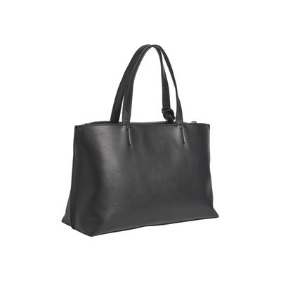 Bolsa Shopping Bag Com Logo Perfurado Calvin Klein - Preto