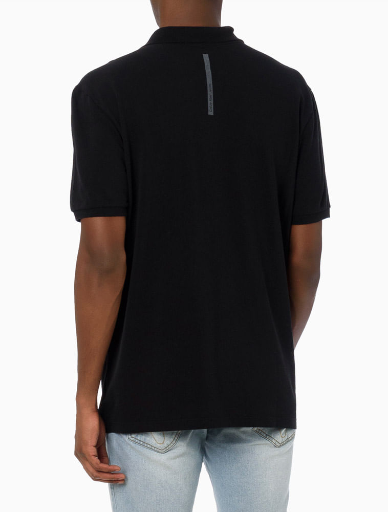 Polo-Manga-Curta-Calvin-Klein-Jeans-Logo-Retangulo---Preto-----------------------------------