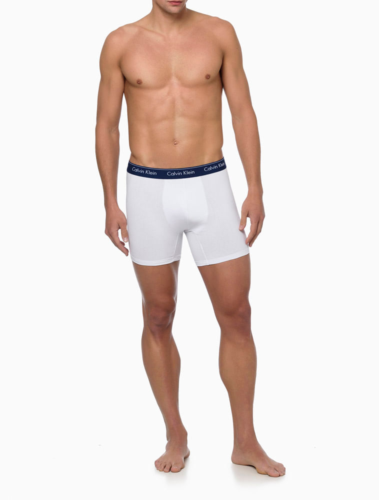 Underwear Boxer Básica Elástico Com Logo Cueca Calvin Klein - Preto Preto