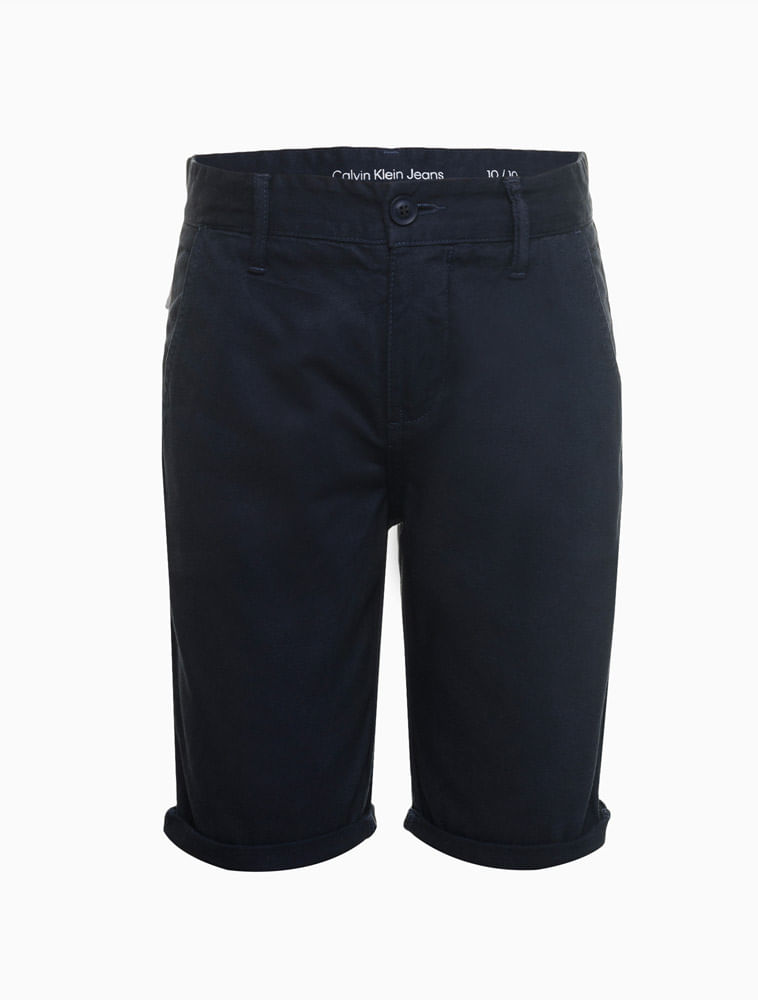 Bermuda jeans masculina slim com barra virada