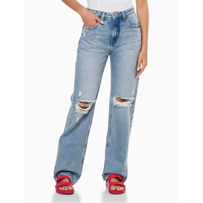 Calça cintura alta jeans casual - Ck Clothing