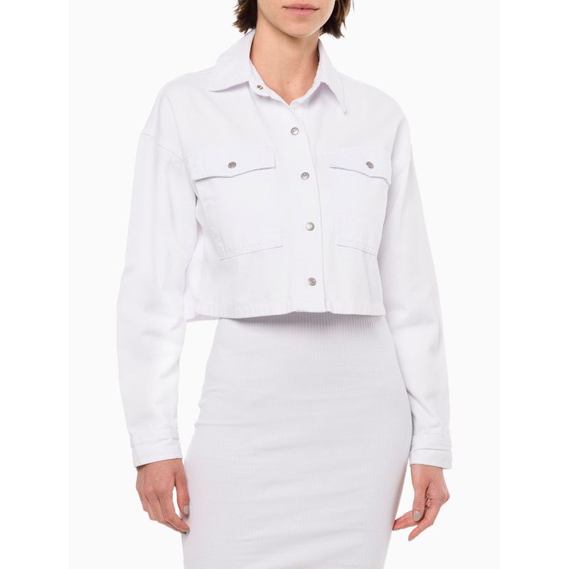 blusa feminina slim estampa faixa ck reissue calvin klein jeans branco - C&A