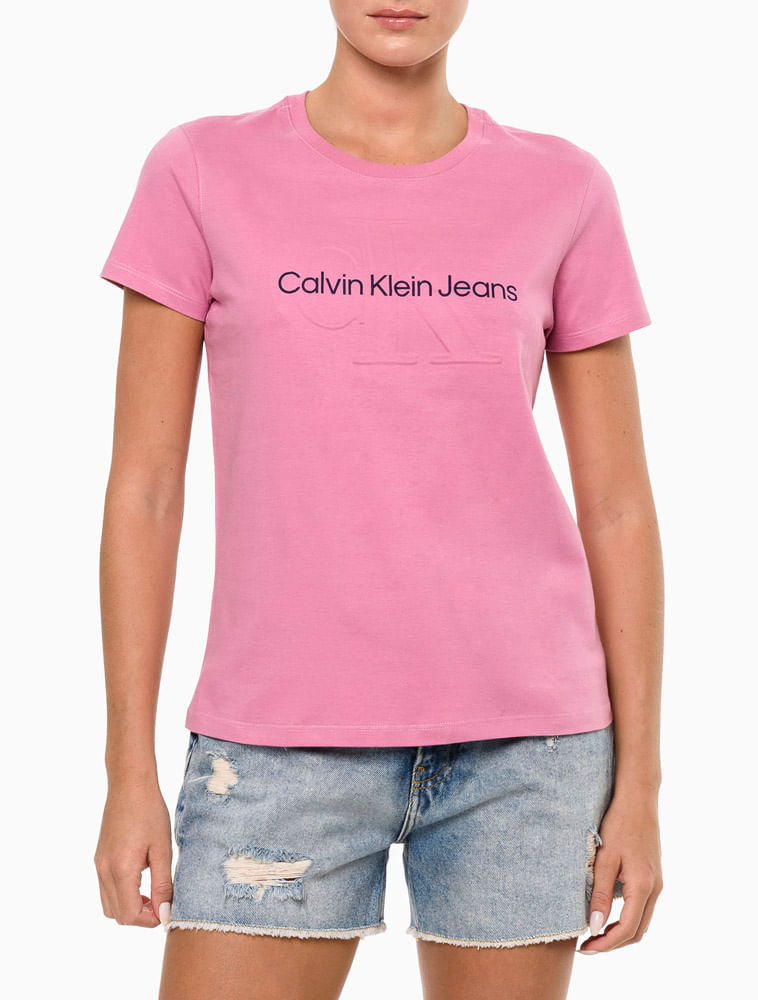 Camiseta Feminina Logo Embossed Calvin Klein Jeans - Calvin Klein