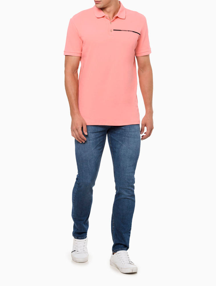 Camiseta Calvin Klein Jeans Palito Masculina Indigo