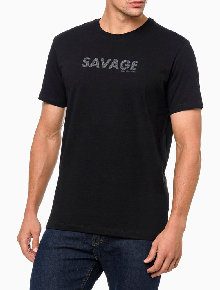 Camiseta Masculina Savage - Calvin Klein Jeans - Branco - Shop2gether
