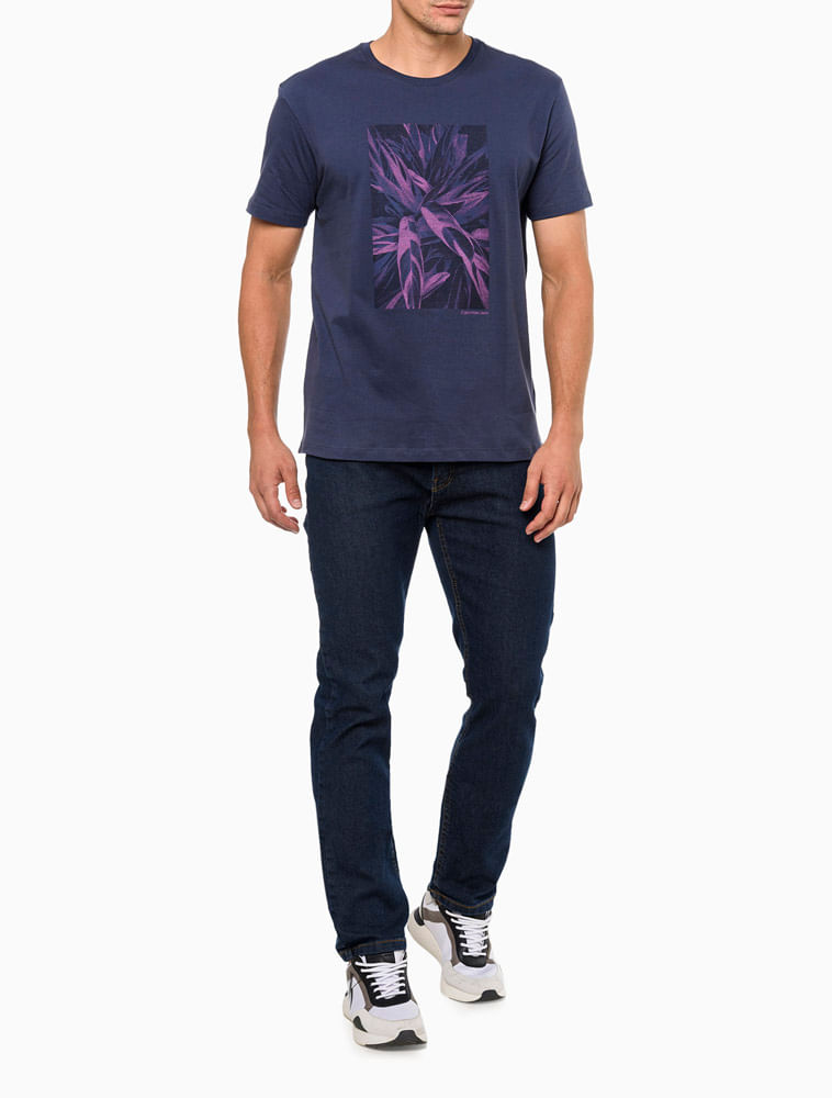 Calvin Klein Camiseta masculina com logotipo de manga curta, gola redonda,  macia, confortável, ajuste relaxado, cinza clássico, 8, Cinza clássico, 8