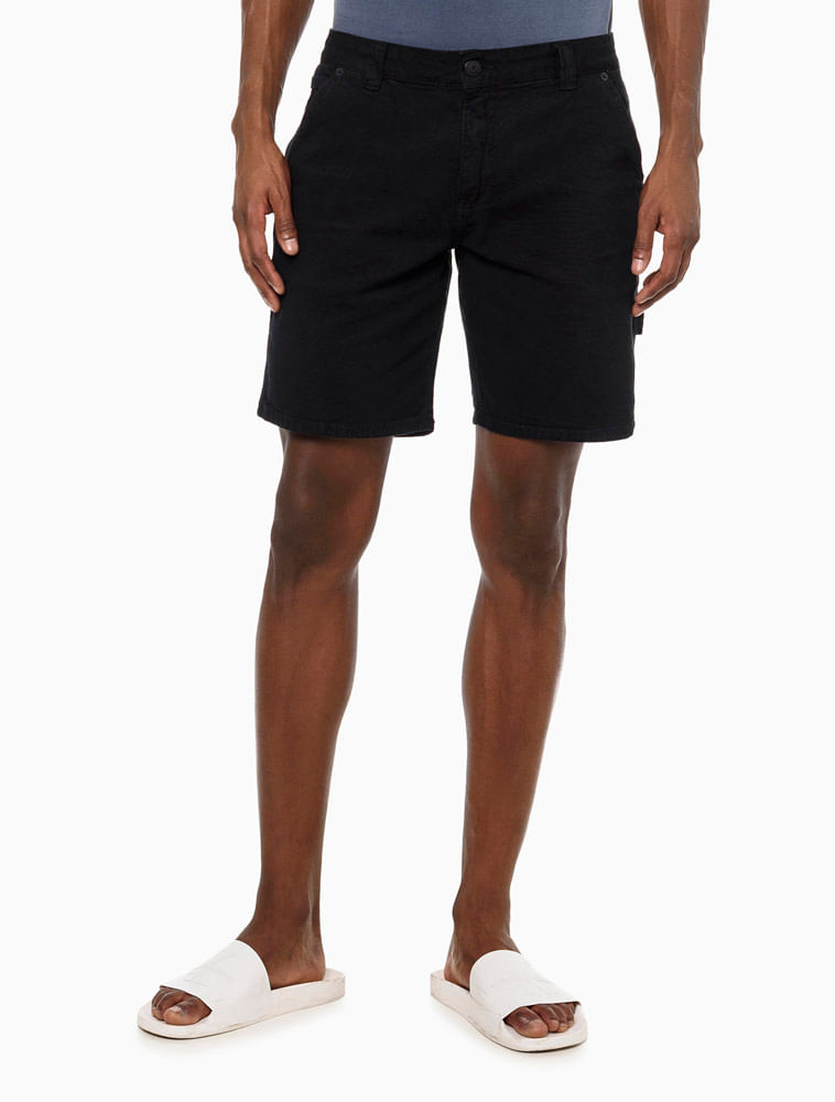 Bermuda Masculina Calvin Klein Monogram Cotton - SCH1555 Preta