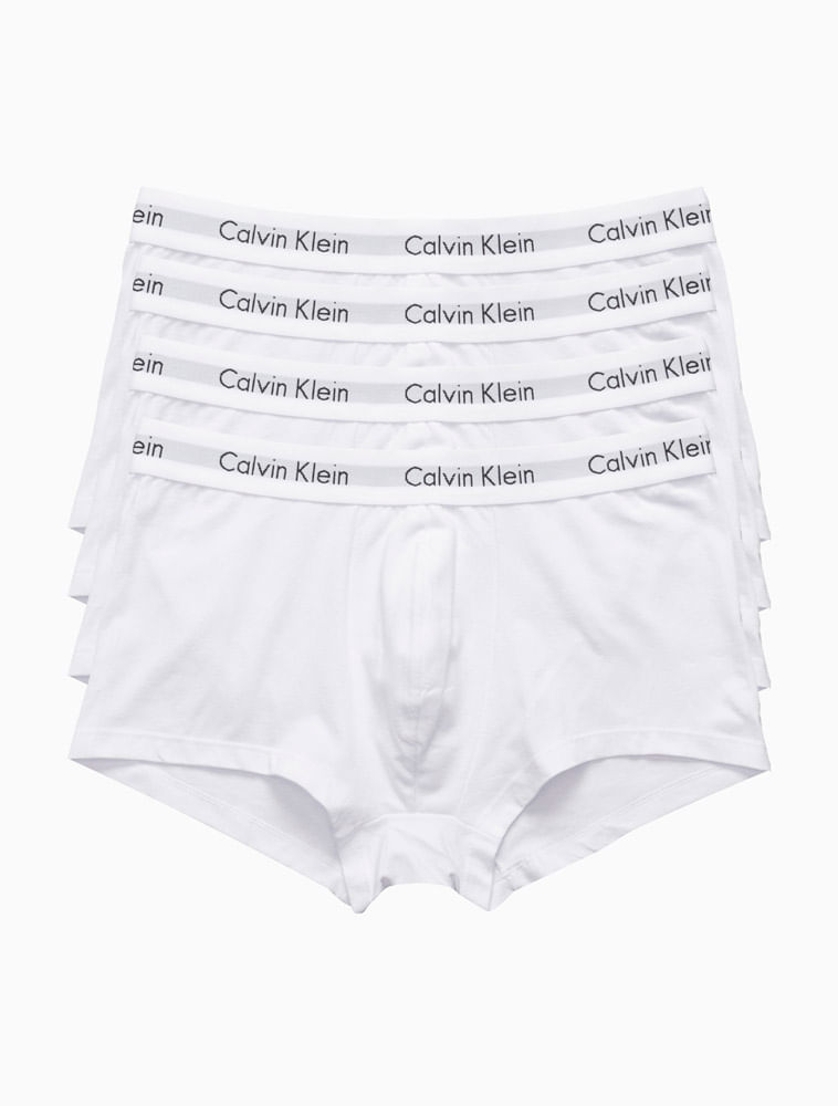Kit 4 Underwear Trunk Classic Cintura Baixa com Elastano Elástico Cueca  Calvin Klein - Calvin Klein