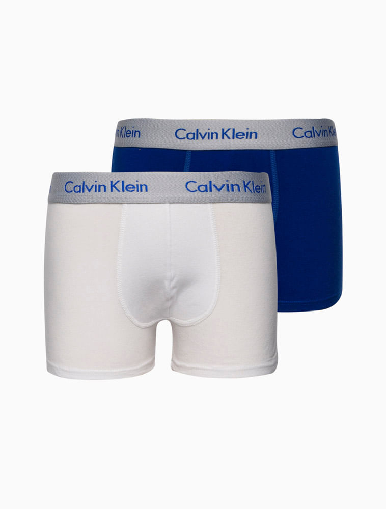 Kit 2 Underwear Trunk Classic Costura Frontal Elástico Preto Cueca Infantil Calvin  Klein - Calvin Klein