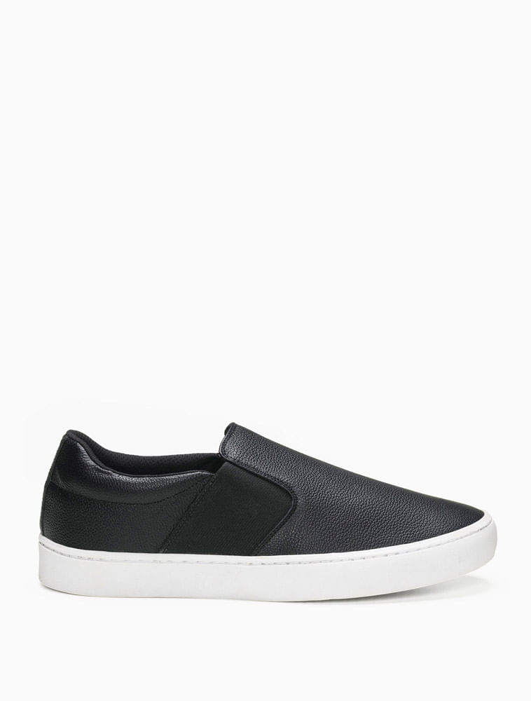 Tênis Masculino Cano Baixo em Couro Calvin Klein Jeans - Preto Menor preço em Tênis Masculino Cano Baixo em Couro Calvin Klein Jeans - Preto