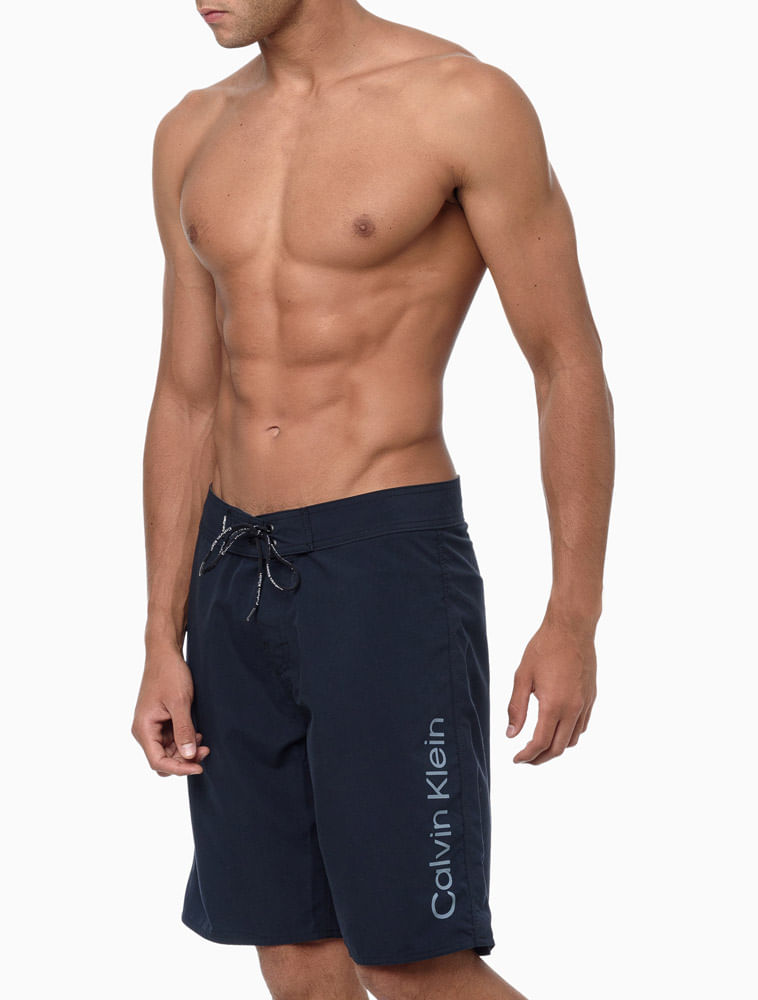 Bermuda Calvin Klein Swimwear Masculina D'Água Beach Draw Cinza