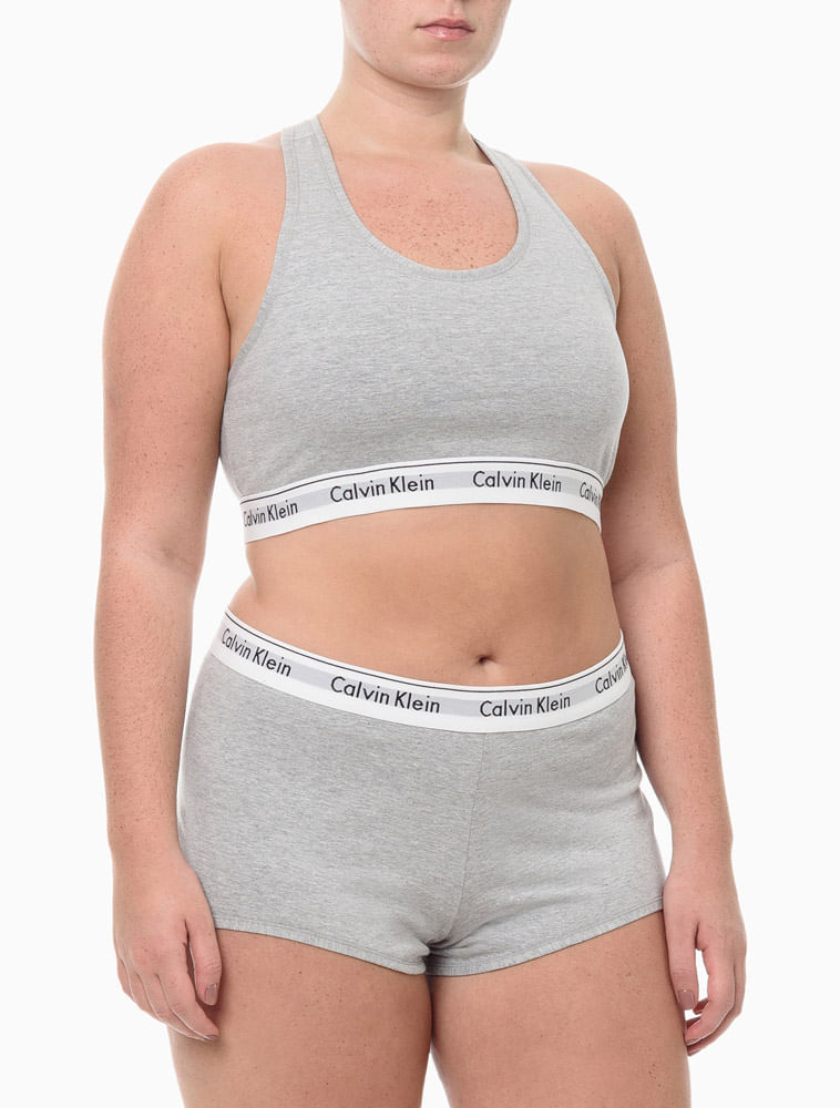 Calcinha Boyshort de Algodão Elástico com Logo Plus Size Underwear Calvin  Klein - Calvin Klein