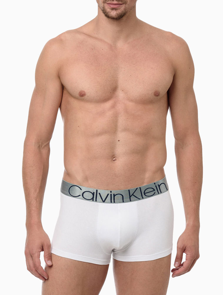 CuecaMasculinaLowRiseTrunkCottonIconCalvinKleinUnderwear-Branco